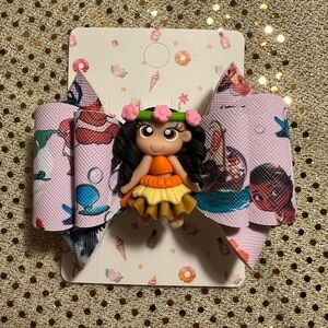 Disney Pink and Orange Hair Bow Accessory